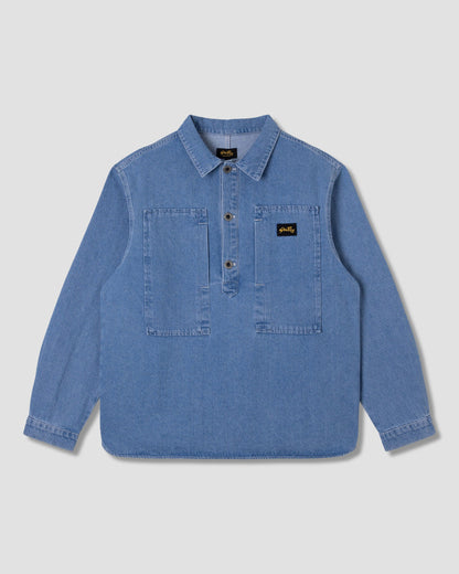 Stan Ray Painters Pop Over Shirt - Mid Stone Denim