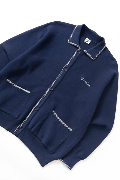 Service Works Blanket Stitch Cardigan Navy
