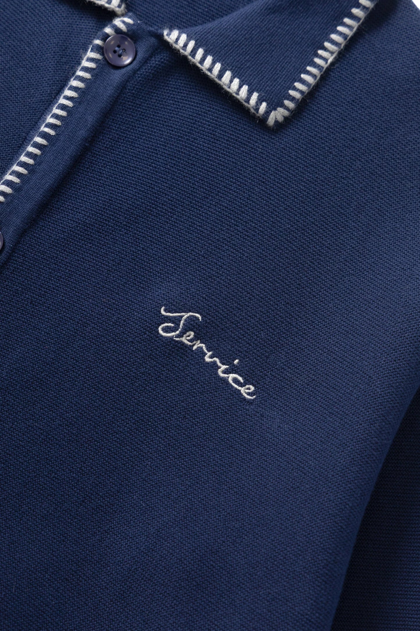 Service Works Blanket Stitch Cardigan Navy