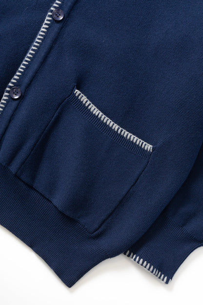 Service Works Blanket Stitch Cardigan Navy