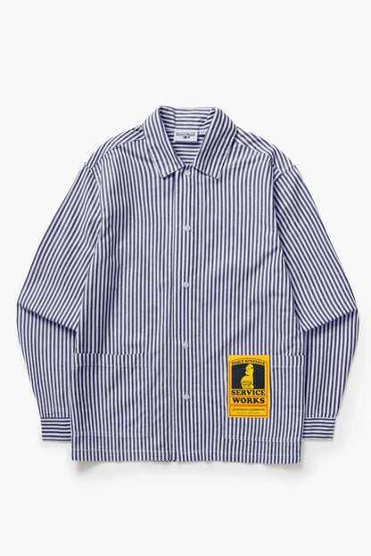 Service Works Poplin Stripe Waiter Shirt - Royal