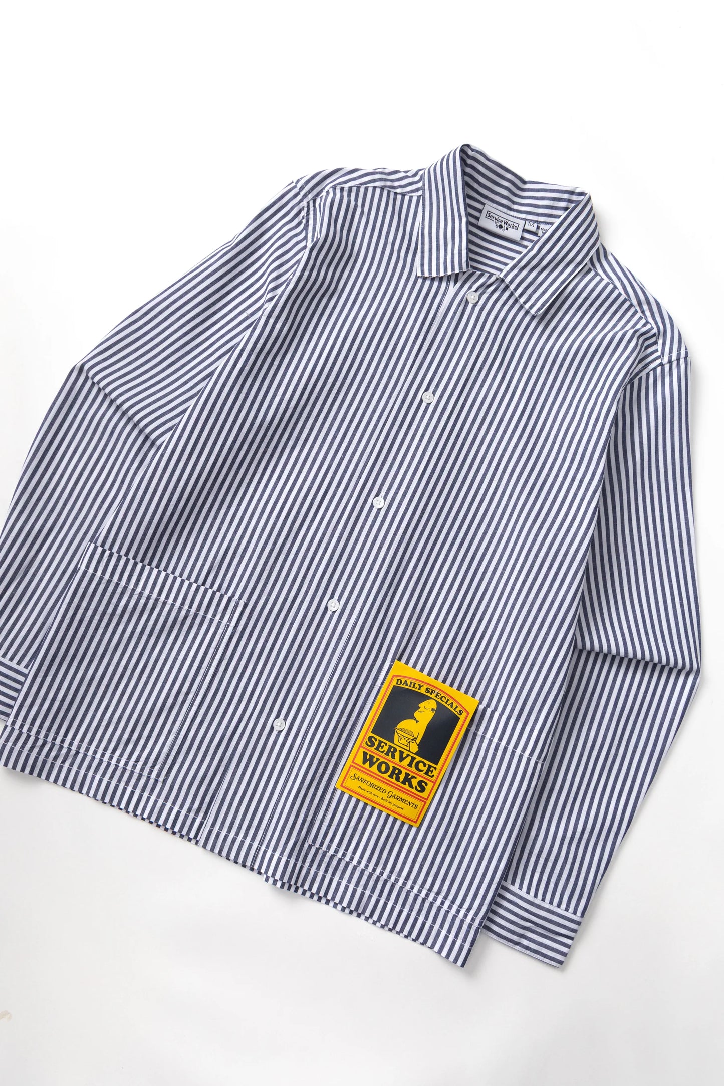Service Works Poplin Stripe Waiter Shirt - Royal
