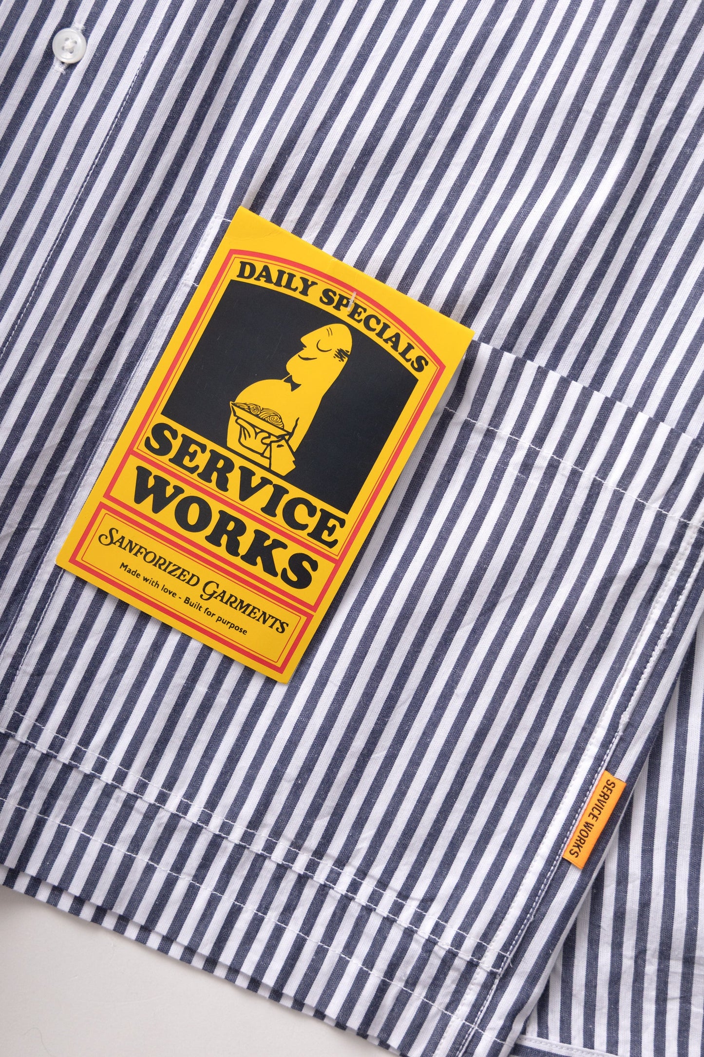 Service Works Poplin Stripe Waiter Shirt - Royal