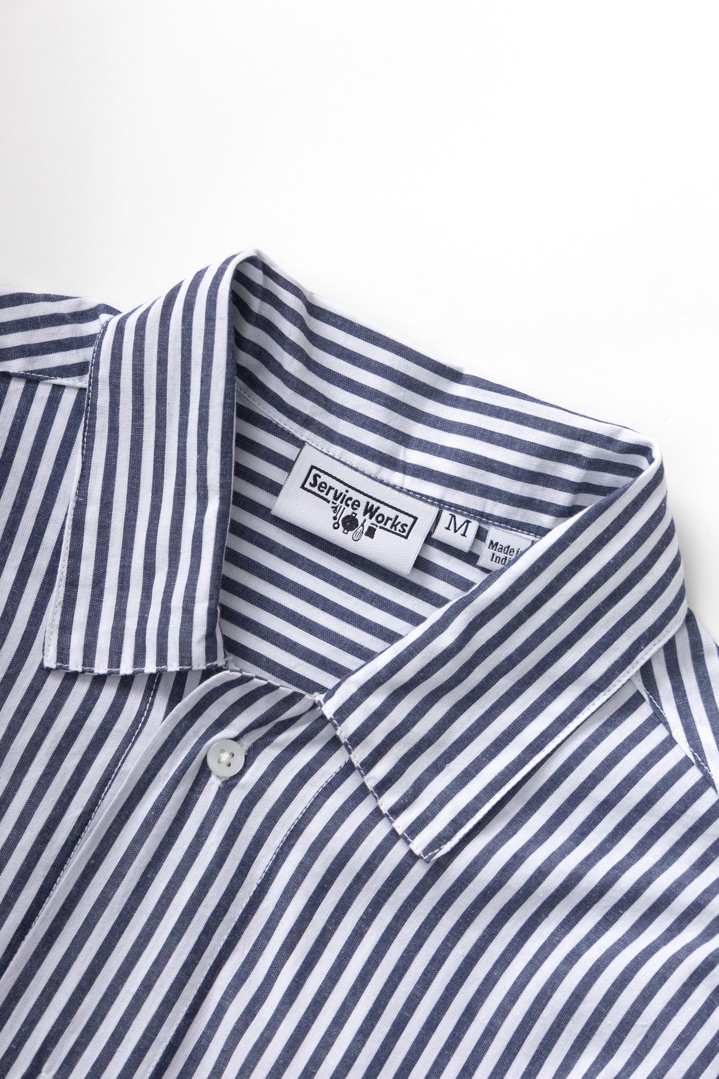 Service Works Poplin Stripe Waiter Shirt - Royal