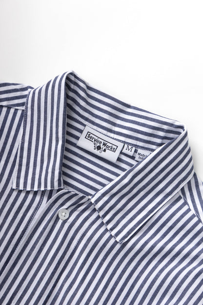 Service Works Poplin Stripe Waiter Shirt - Royal