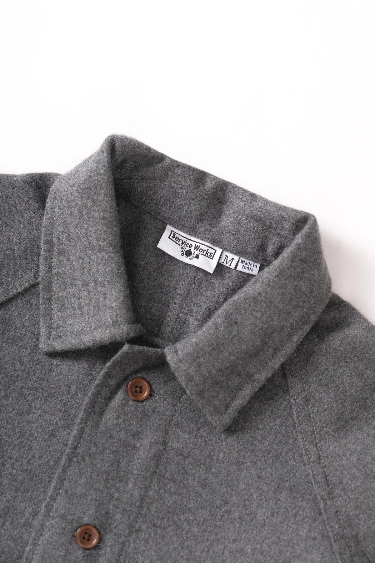 Service Works Flannel FOH Overshirt - Charcoal