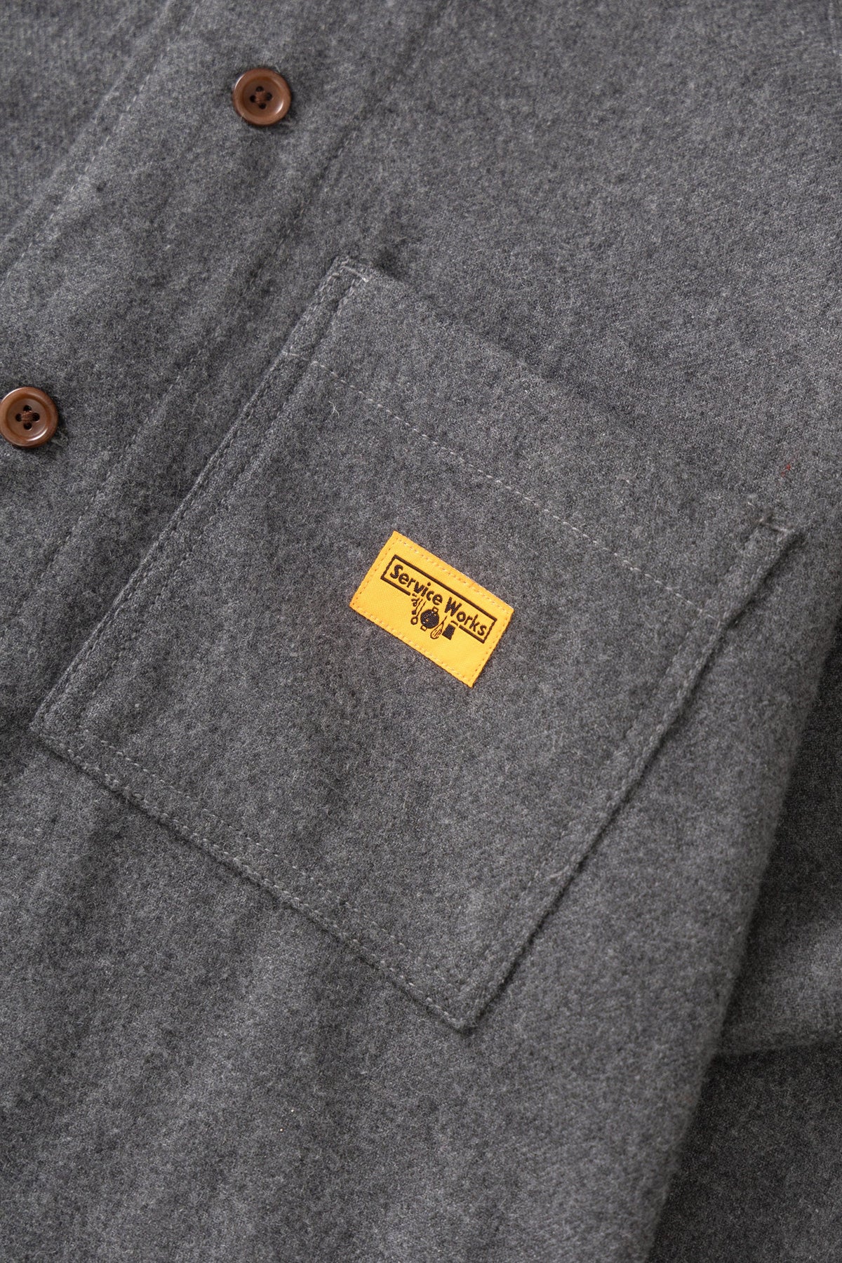 Service Works Flannel FOH Overshirt - Charcoal