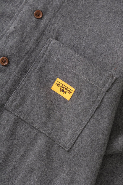 Service Works Flannel FOH Overshirt - Charcoal