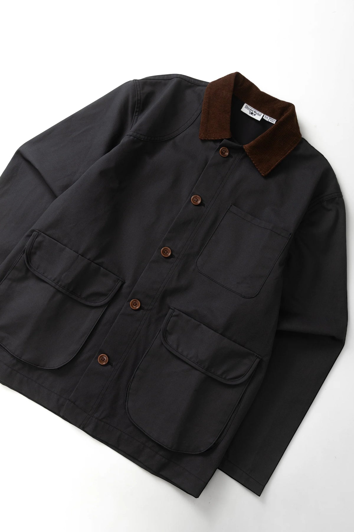 Service Works Waxed Barn Coat - Black