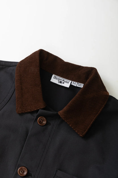 Service Works Waxed Barn Coat - Black