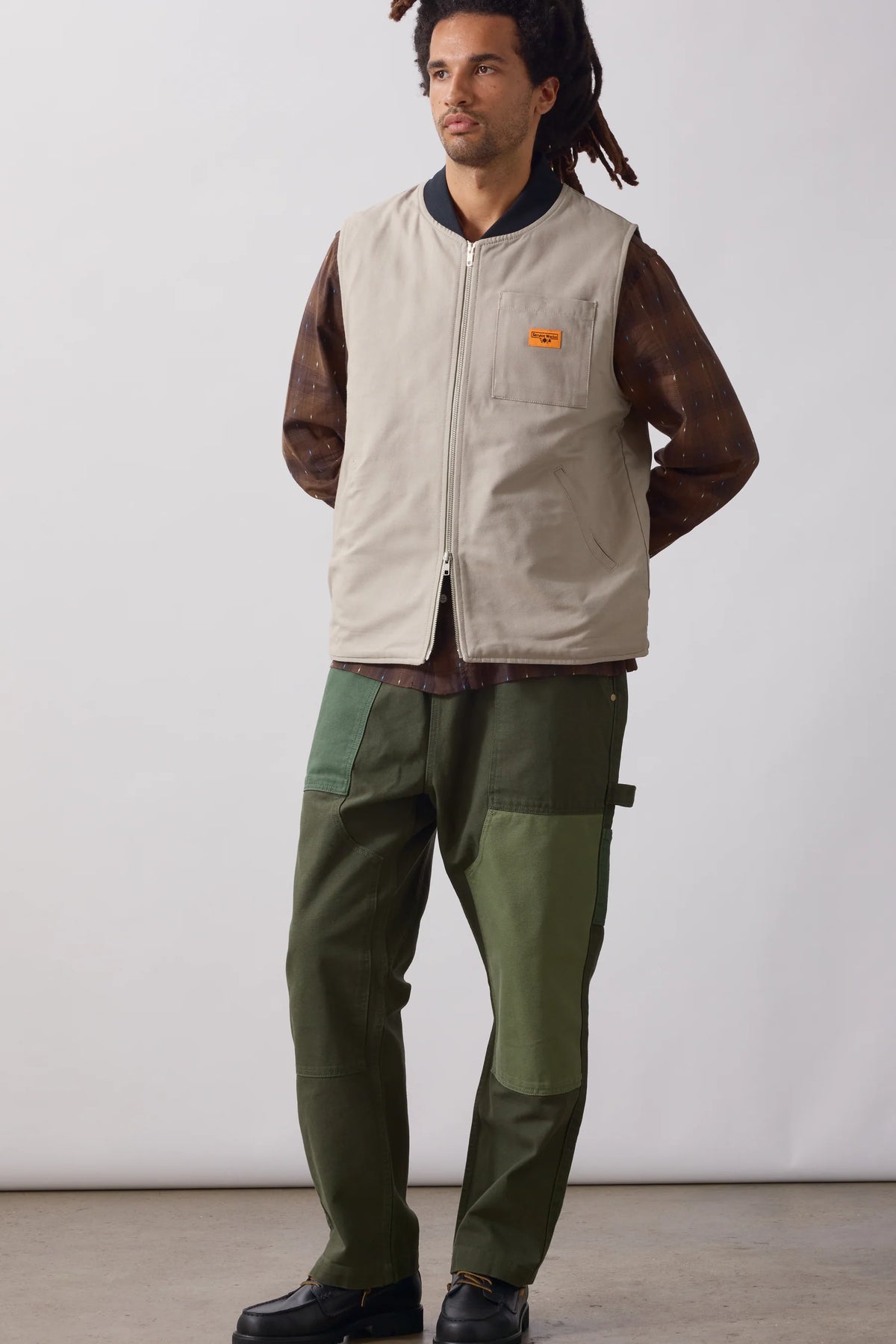 Service Works Padded Work Vest Jacket - Stone