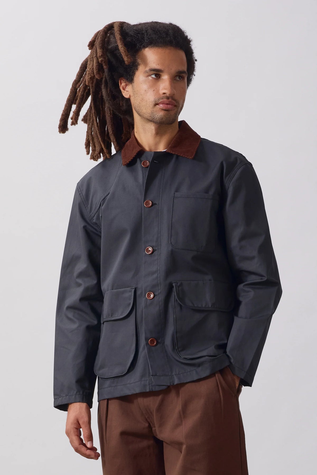 Service Works Waxed Barn Coat - Black