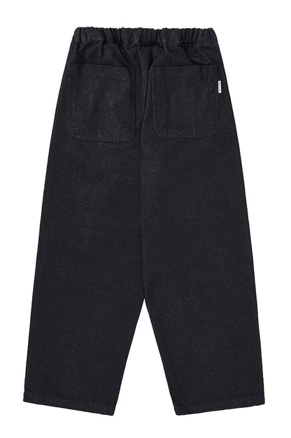 Kappy Designs Two Tuck Wide Denim Pants - Deep Indigo