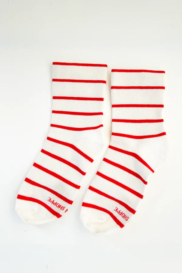 Le Bon Shoppe Wally Socks - Red Stripe