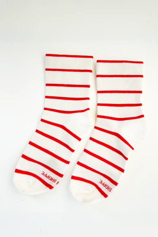 Le Bon Shoppe Wally Socks - Red Stripe