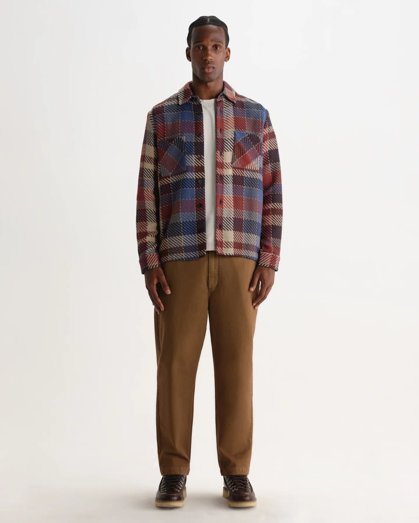 Wax Whiting Pike Check Overshirt - Rust And Multicolour