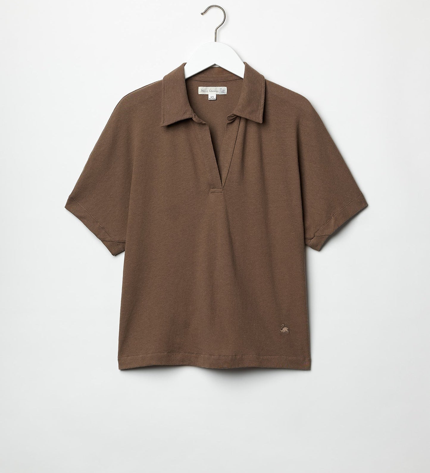 Merz b. Schwanen Linen-Cotton Polo shirt - Faded Grain