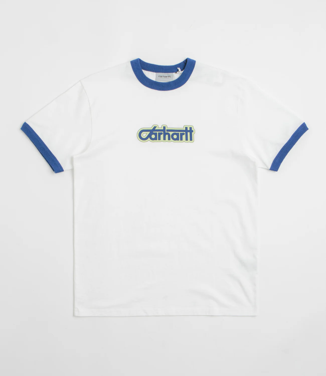Carhartt WIP Connection Script Ringer T-Shirt White, Wolfsbane