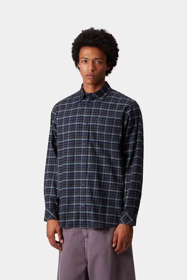 Carhartt WIP Widmark Check Shirt Cotton Twill Flannel, Jupiter