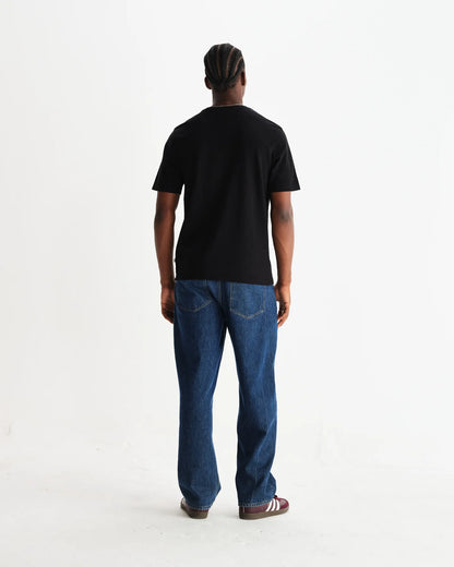 Wax Dean Textured Organic Cotton T-Shirt - Black