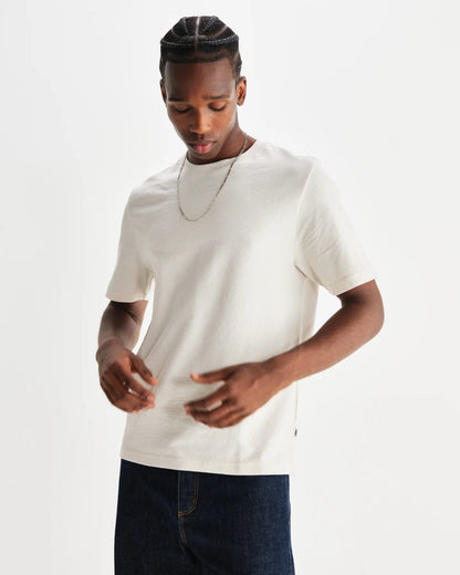 Wax Dean Textured Organic Cotton T-Shirt - Ecru