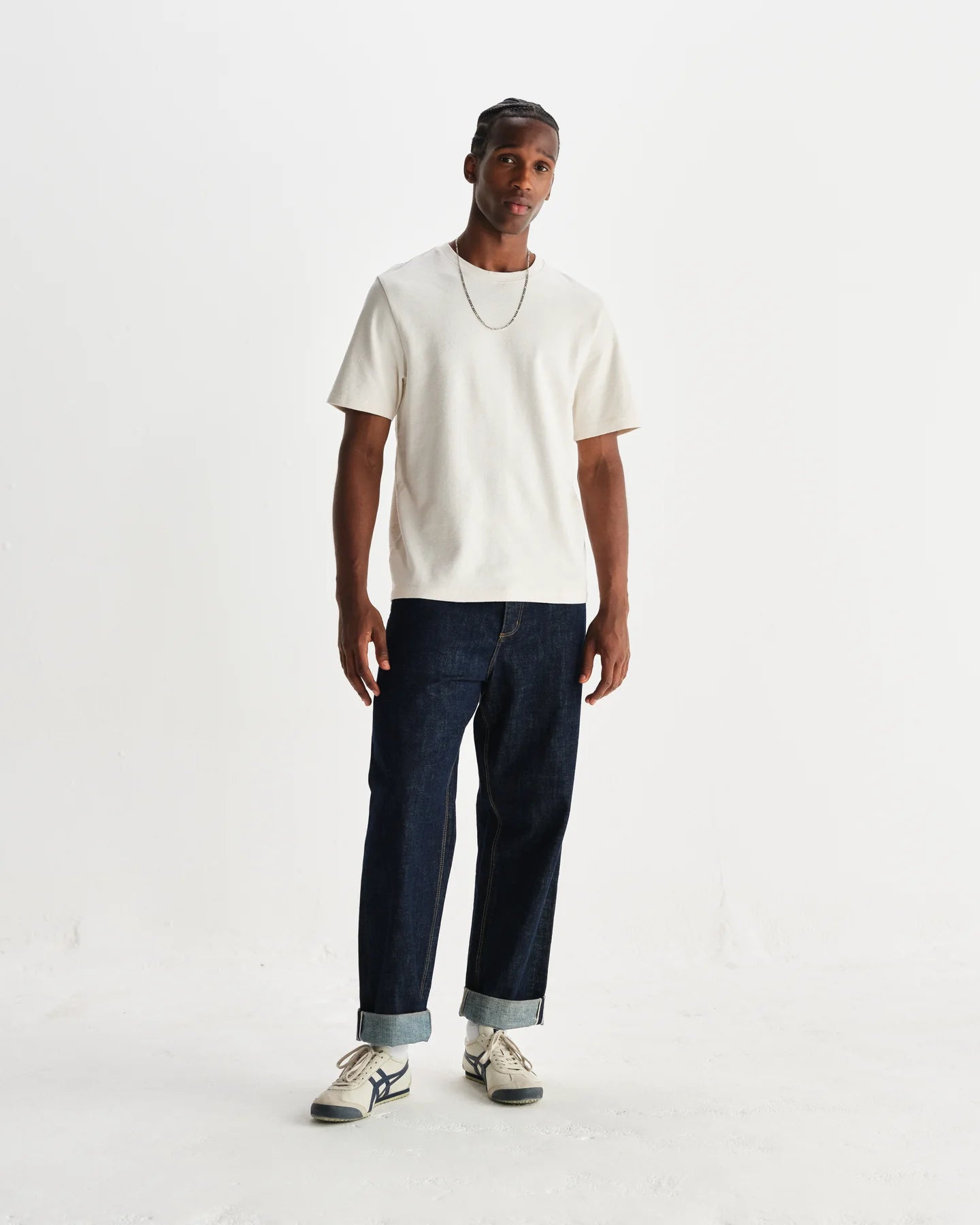 Wax Dean Textured Organic Cotton T-Shirt - Ecru