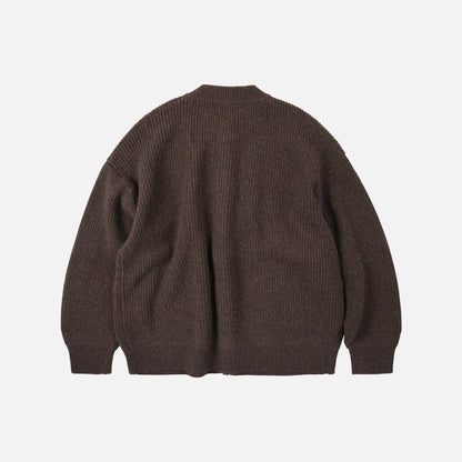FrizmWorks Heavy Wool Round Cardigan Choco Brown