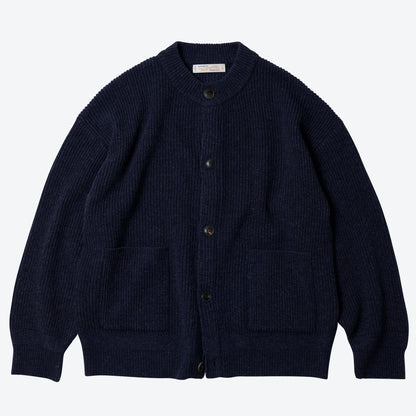 FrizmWorks Heavy Wool Round Cardigan - Navy