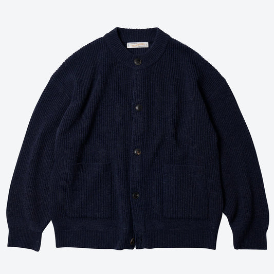 FrizmWorks Heavy Wool Round Cardigan - Navy