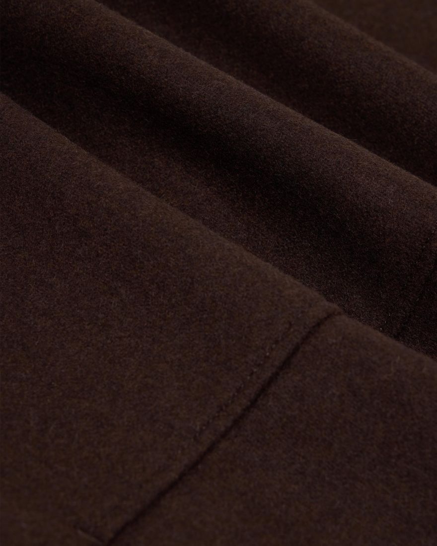 Edwin Mac Wool Coat Dark Brown