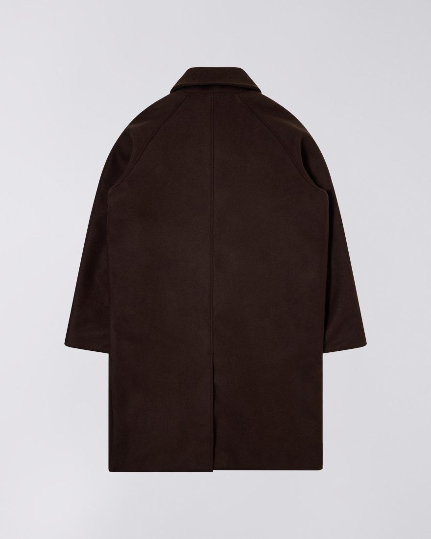 Edwin Mac Wool Coat Dark Brown