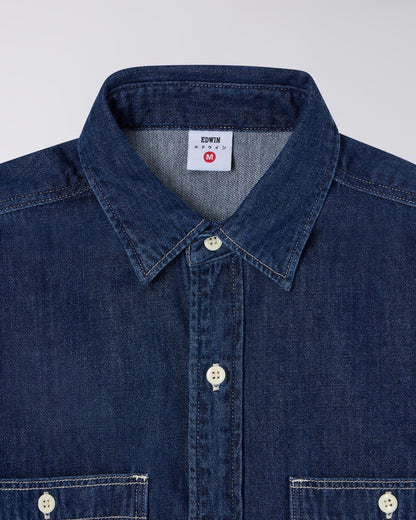 Edwin Work Shirt Blue Dark Rinsed