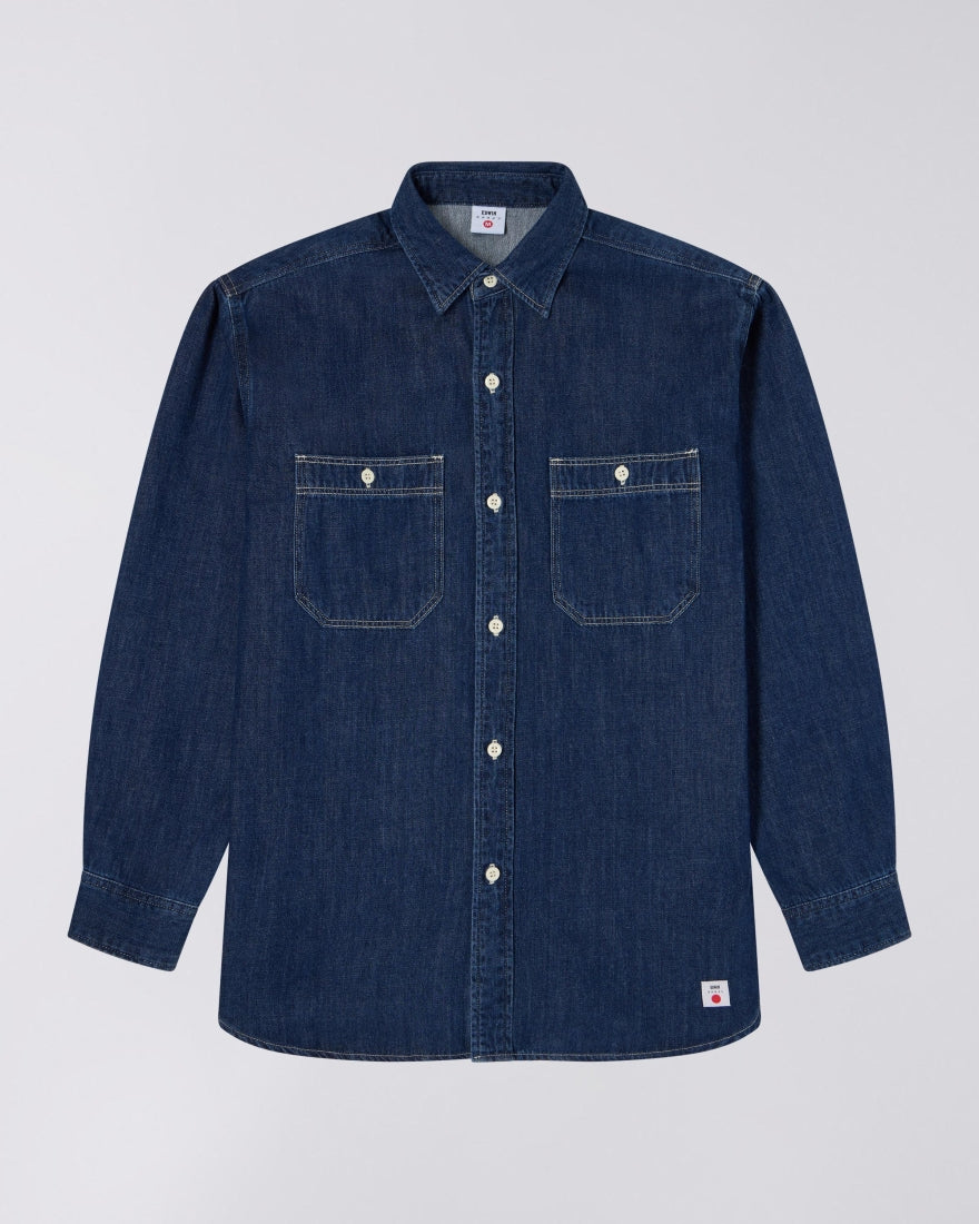 Edwin Work Shirt Blue Dark Rinsed