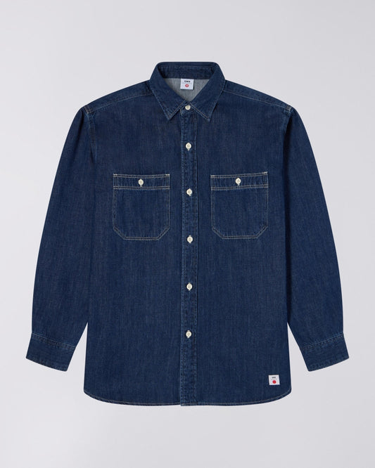 Edwin Work Shirt Blue Dark Rinsed