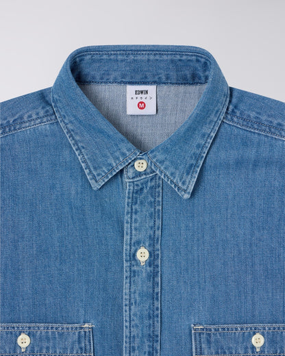Edwin Work Shirt - Blue, Light Used