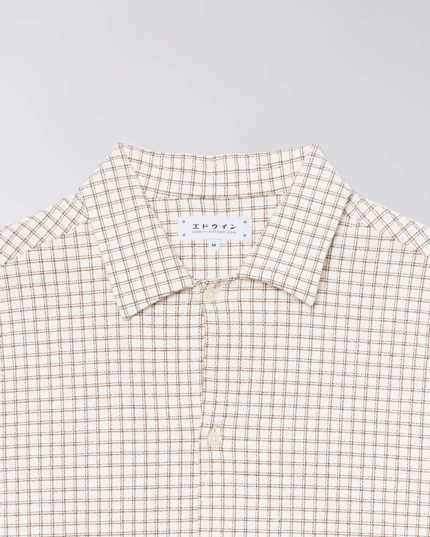 Edwin Zed Shirt - White/Brown