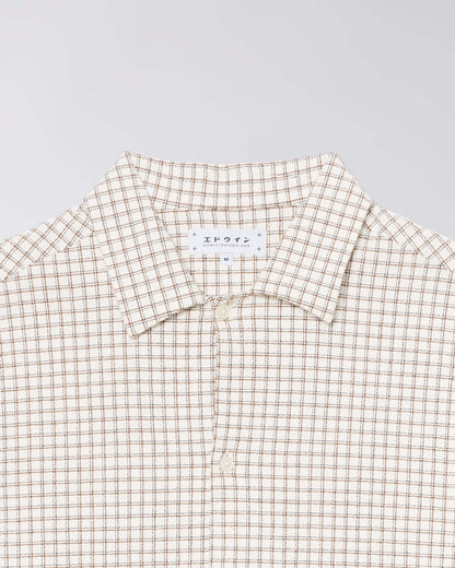 Edwin Zed Shirt - White/Brown