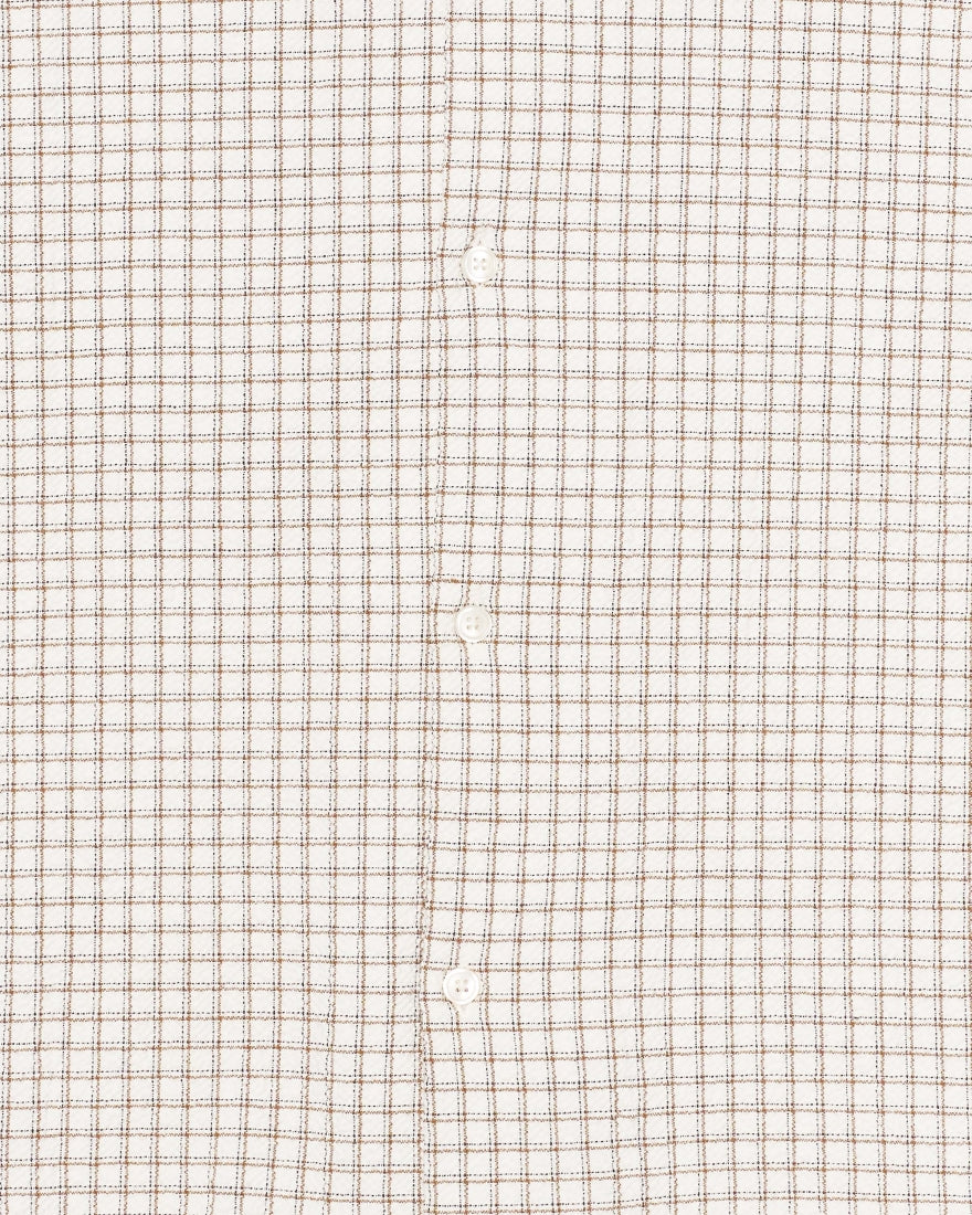 Edwin Zed Shirt - White/Brown