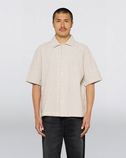 Edwin Zed Shirt - White/Brown