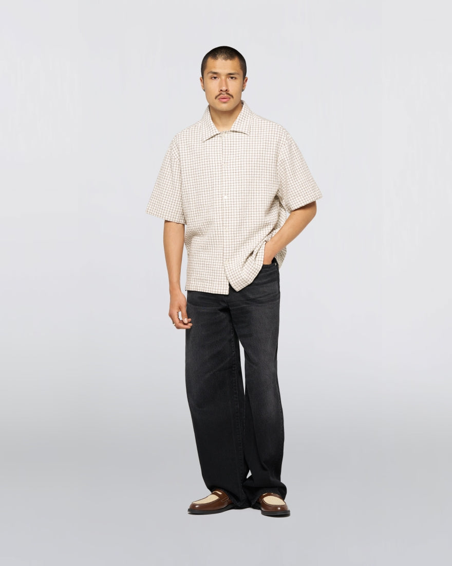 Edwin Zed Shirt - White/Brown
