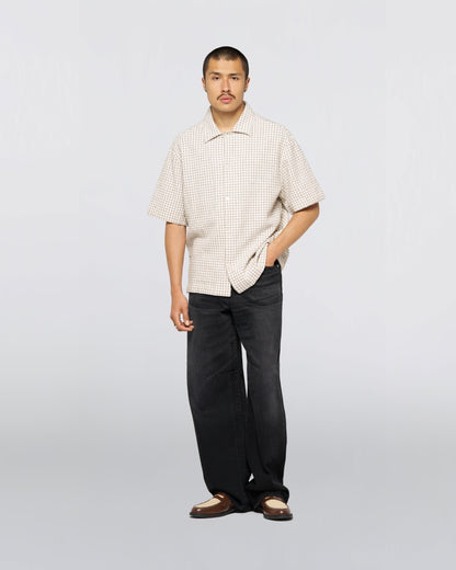 Edwin Zed Shirt - White/Brown
