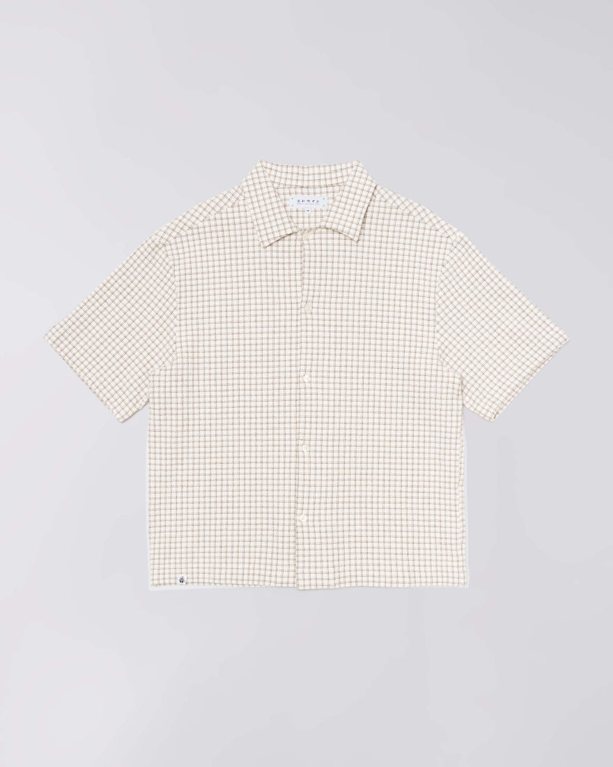 Edwin Zed Shirt - White/Brown