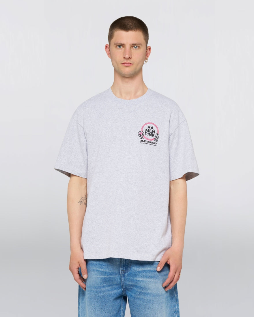 Edwin Ramen Pink T-Shirt - Grey Marl