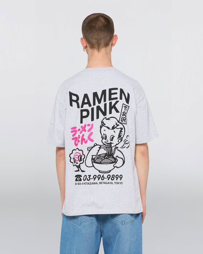 Edwin Ramen Pink T-Shirt - Grey Marl