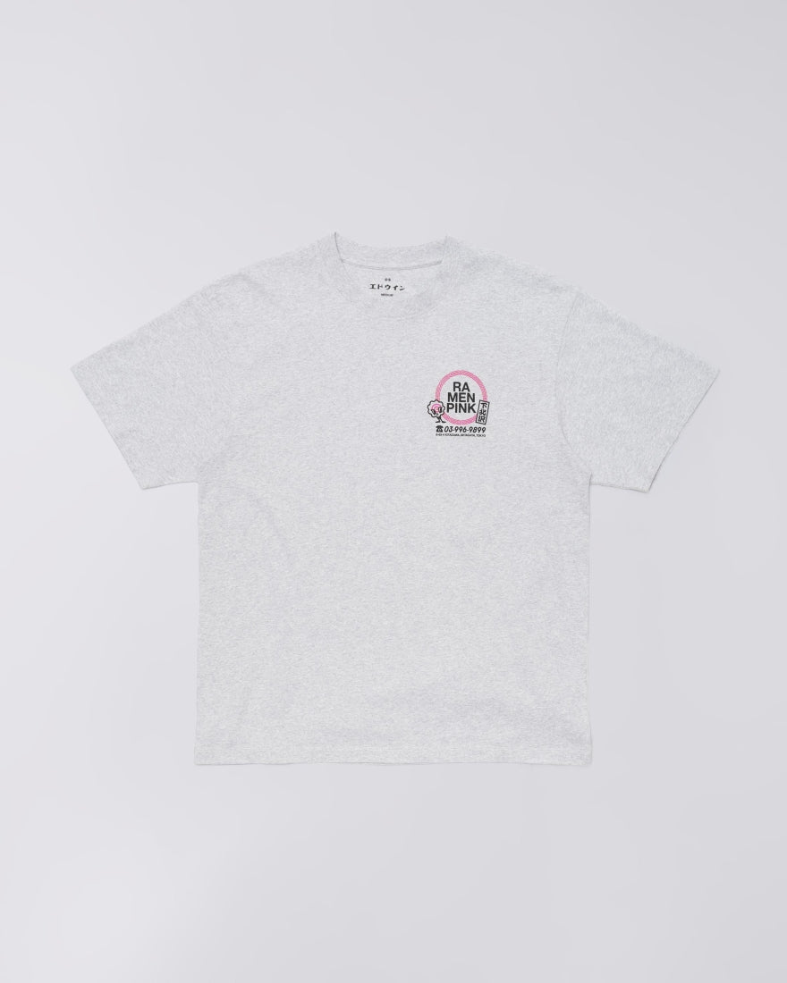 Edwin Ramen Pink T-Shirt - Grey Marl