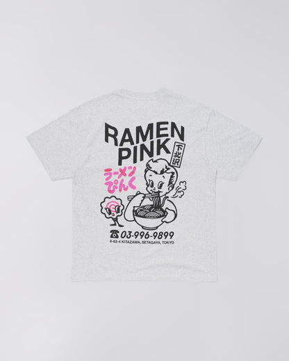 Edwin Ramen Pink T-Shirt - Grey Marl
