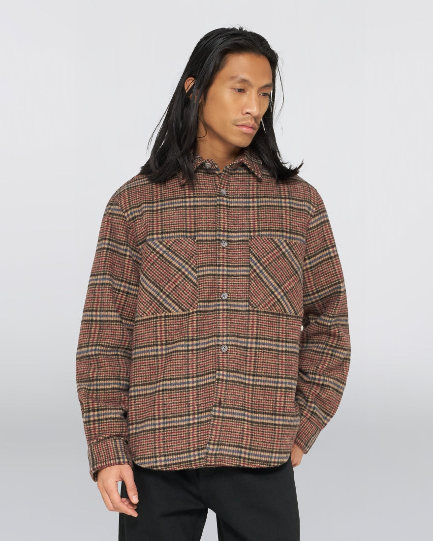 Edwin Julius Shirt - Burgundy / Blue