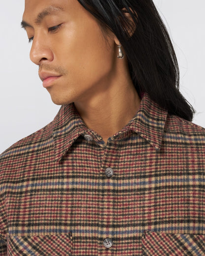 Edwin Julius Shirt - Burgundy / Blue