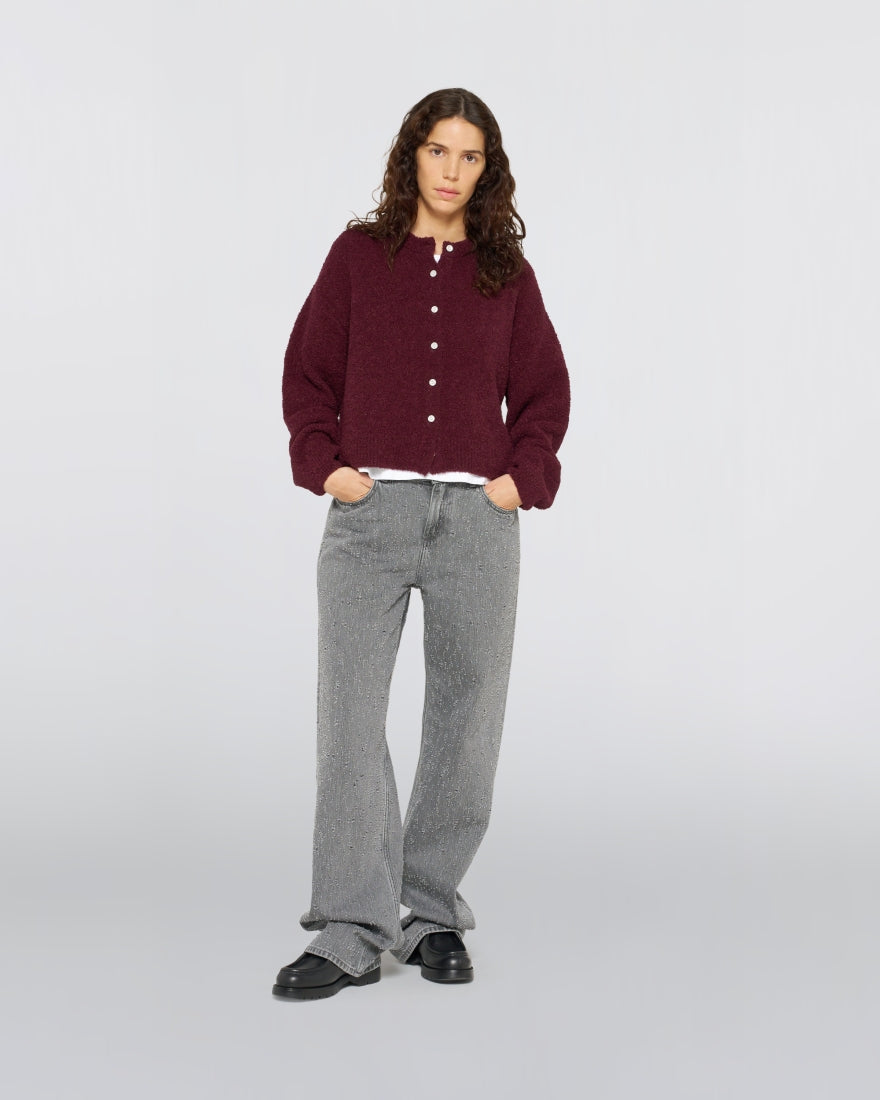 Edwin W' Ally Cardigan - Burgundy