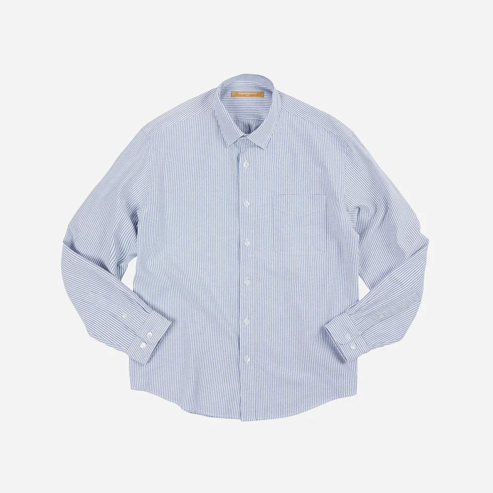 FrizmWorks OG Striped Oxford Oversized Shirt - Blue